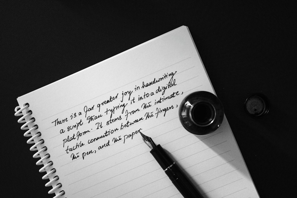 Fountain pen and notebook