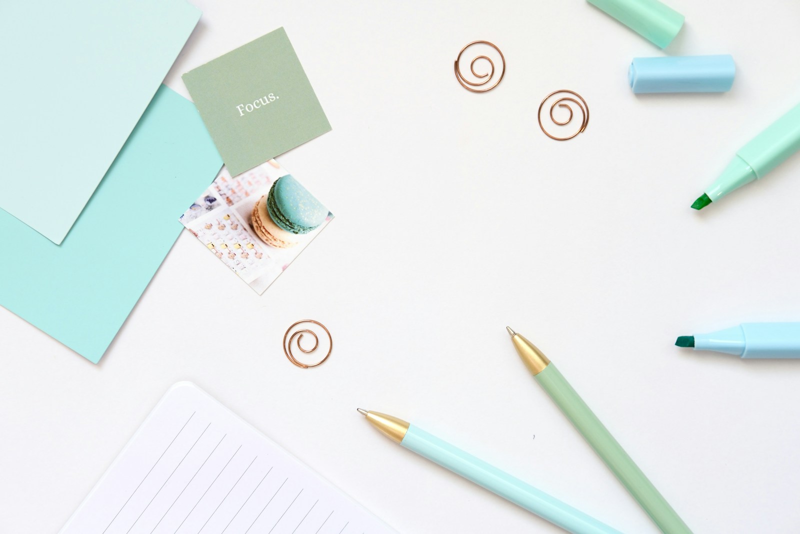 Colourful stationery and office supplies